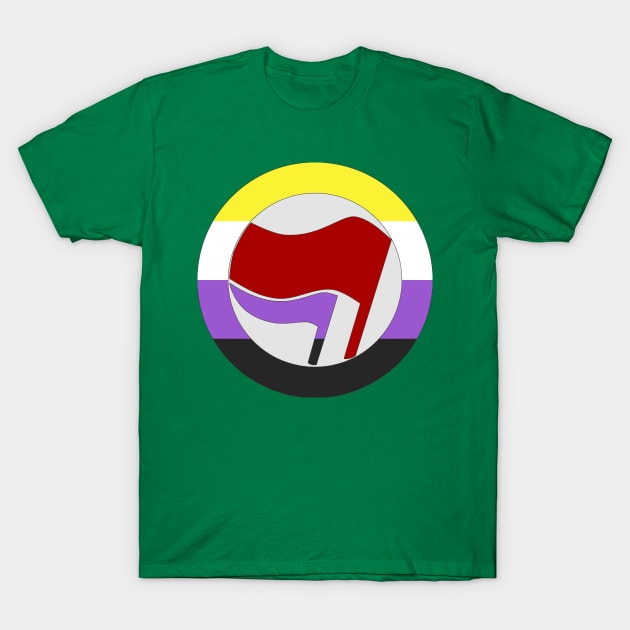 Nonbinary Antifascist Action T-Shirt by dikleyt